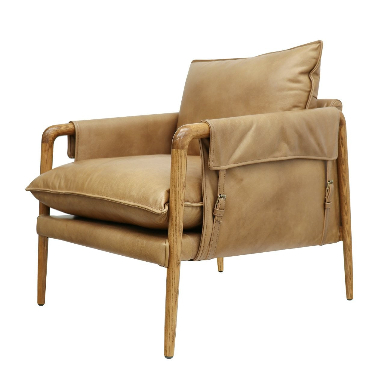Saddle Occasional Chair - Tan Leather