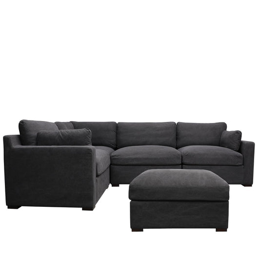 Lisbon 5 Piece Modular Sofa - Charcoal
