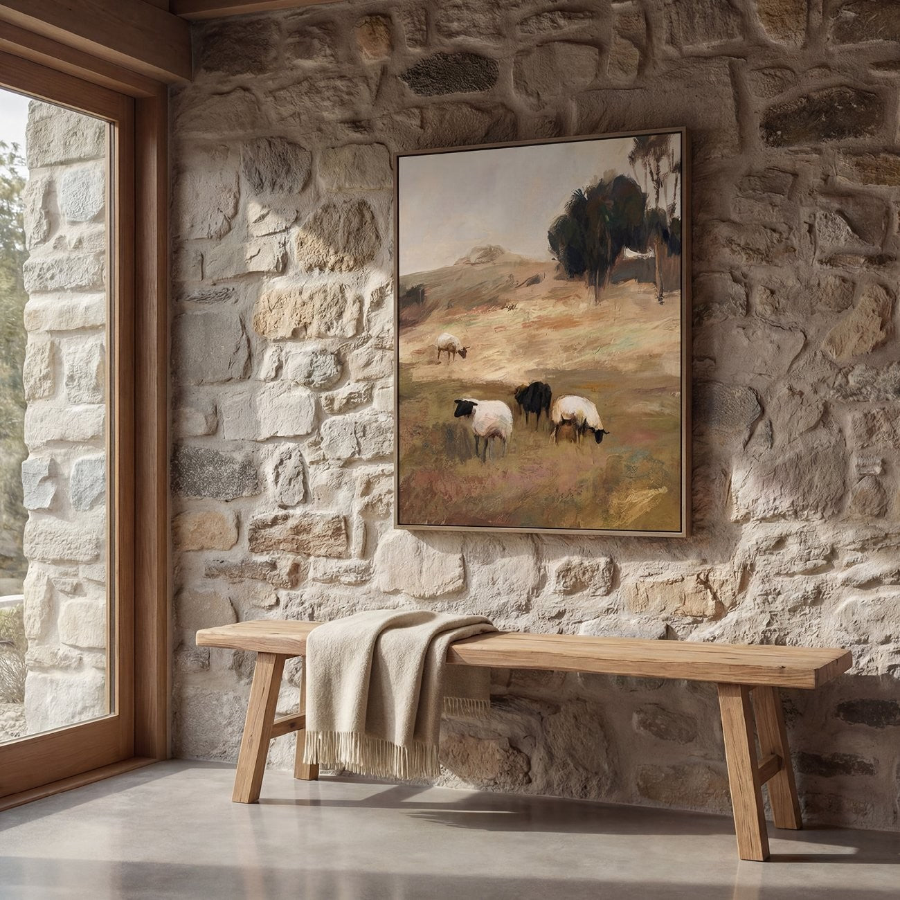 Hand Embellished & Framed Canvas Art - Flock