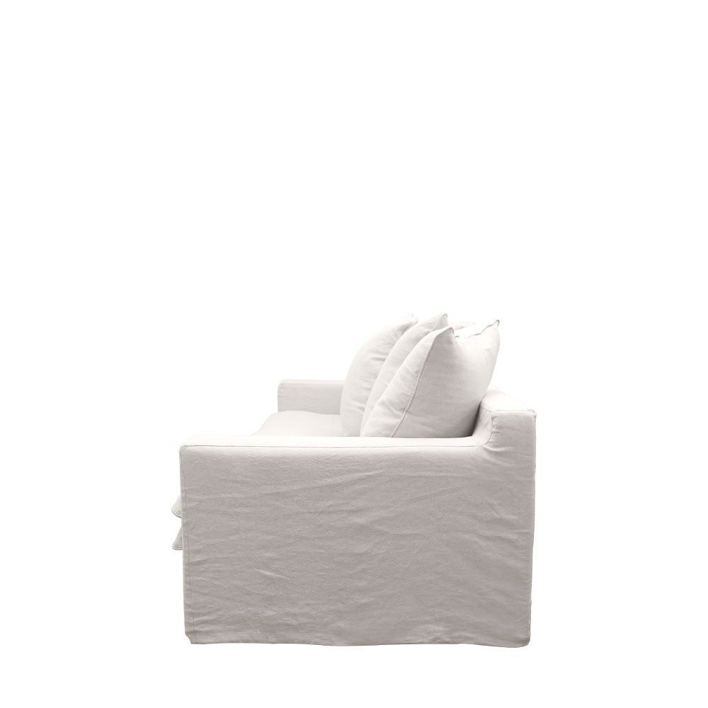 Keely Slipcover Sofa 3 Seater - White
