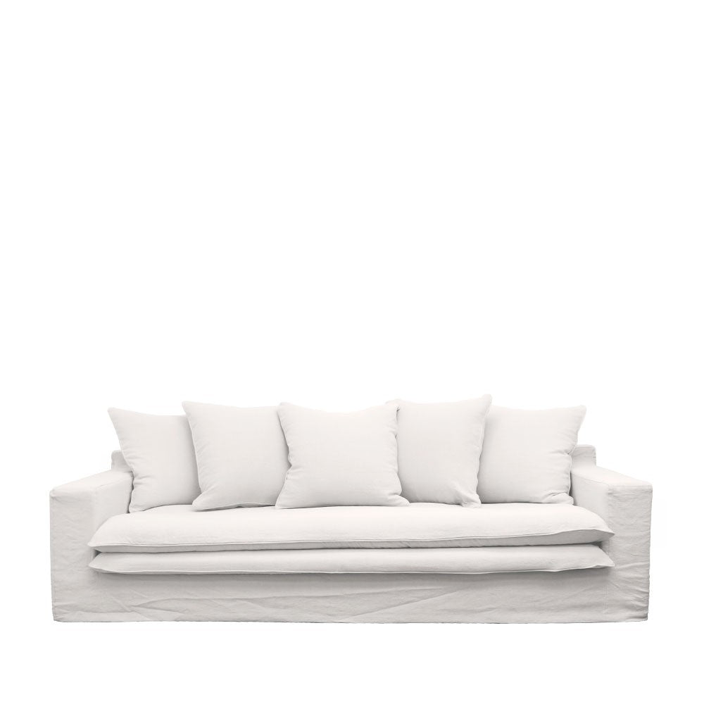 Keely Slipcover Sofa 3 Seater - White