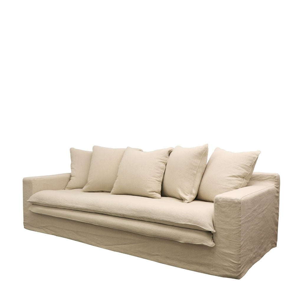 Keely Slipcover Sofa 3 Seater - Oatmeal