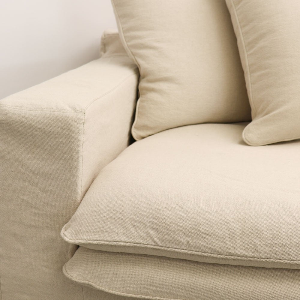 Keely Slipcover Sofa 3 Seater - Oatmeal