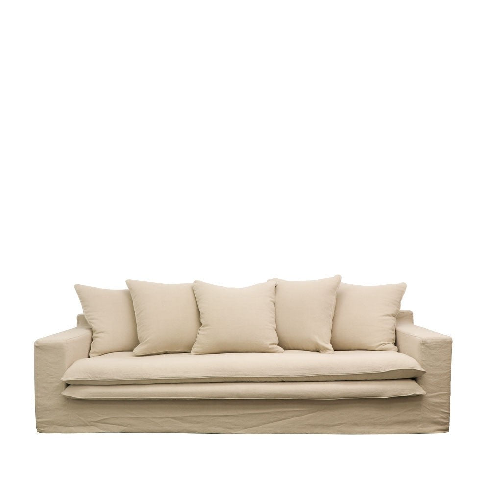 Keely Slipcover Sofa 3 Seater - Oatmeal