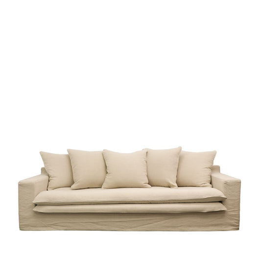 Keely Slipcover Sofa 3 Seater - Oatmeal