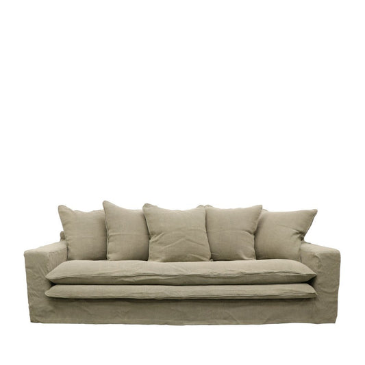 Keely Slipcover Sofa 3 Seater - Khaki