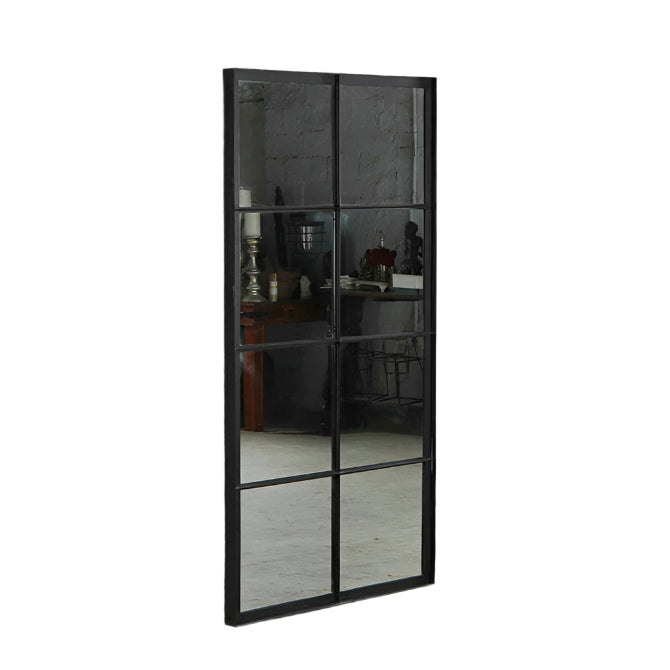 Loft Black Iron Floor Mirror – 8 block
