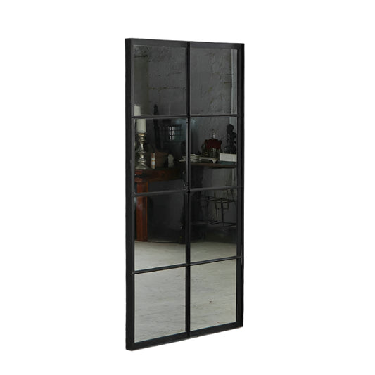 Loft Black Iron Floor Mirror – 8 block