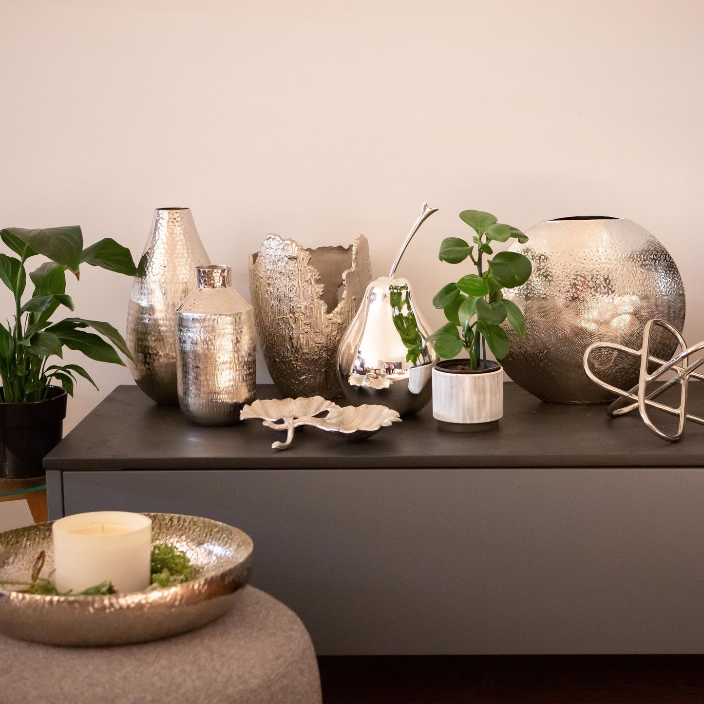 Asina Disc Vase - Silver