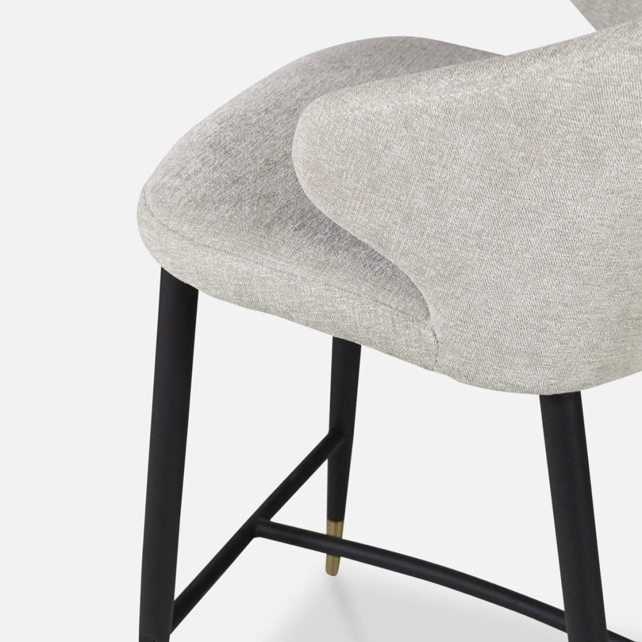 Bellroy Barstool - Beige Fabric & Black Legs