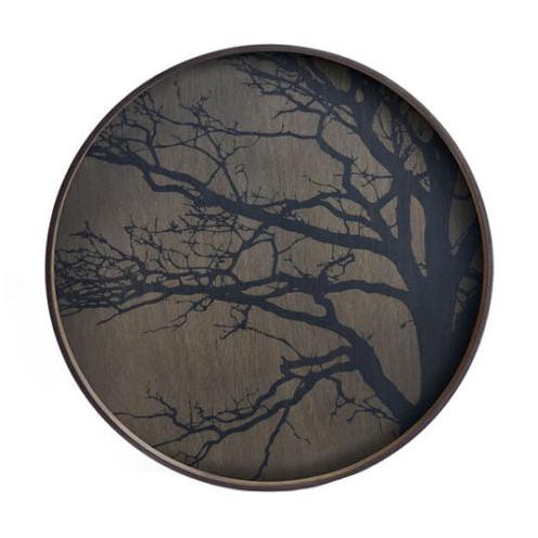 Tray - Round Black Tree