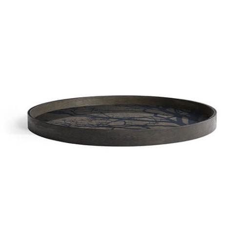 Tray - Round Black Tree