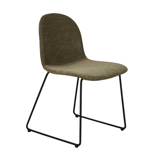 Smith Sleigh Dining Chair - Copeland Olive
