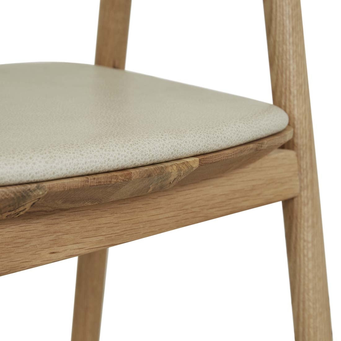 Tolv Inlay Upholstered Dining Armchair - Limestone + Light Oak