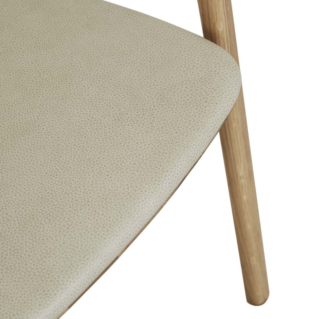 Tolv Inlay Upholstered Dining Armchair - Limestone + Light Oak