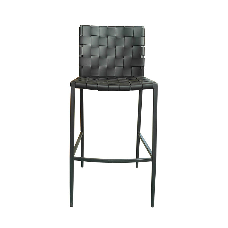 Calibre Barstool - Faux Black Leather & Black Legs