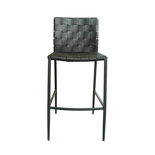 Calibre Barstool - Faux Black Leather & Black Legs