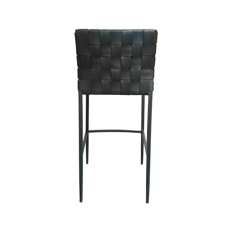 Calibre Barstool - Faux Black Leather & Black Legs