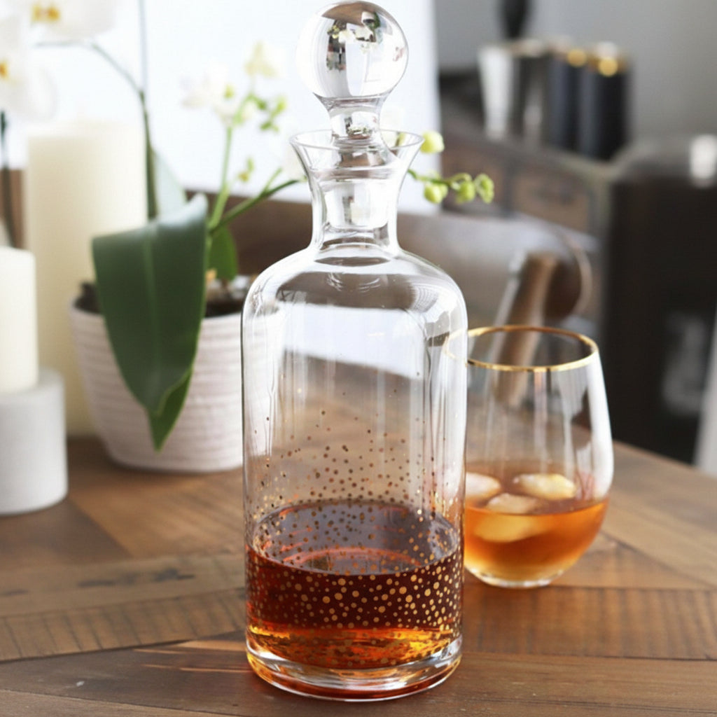 Glass Decanter - Gold Dots