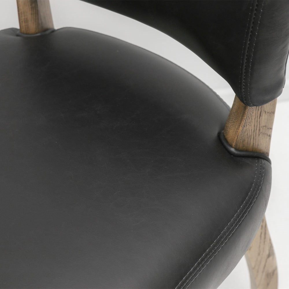 Crane Dining Chair - Black Leather