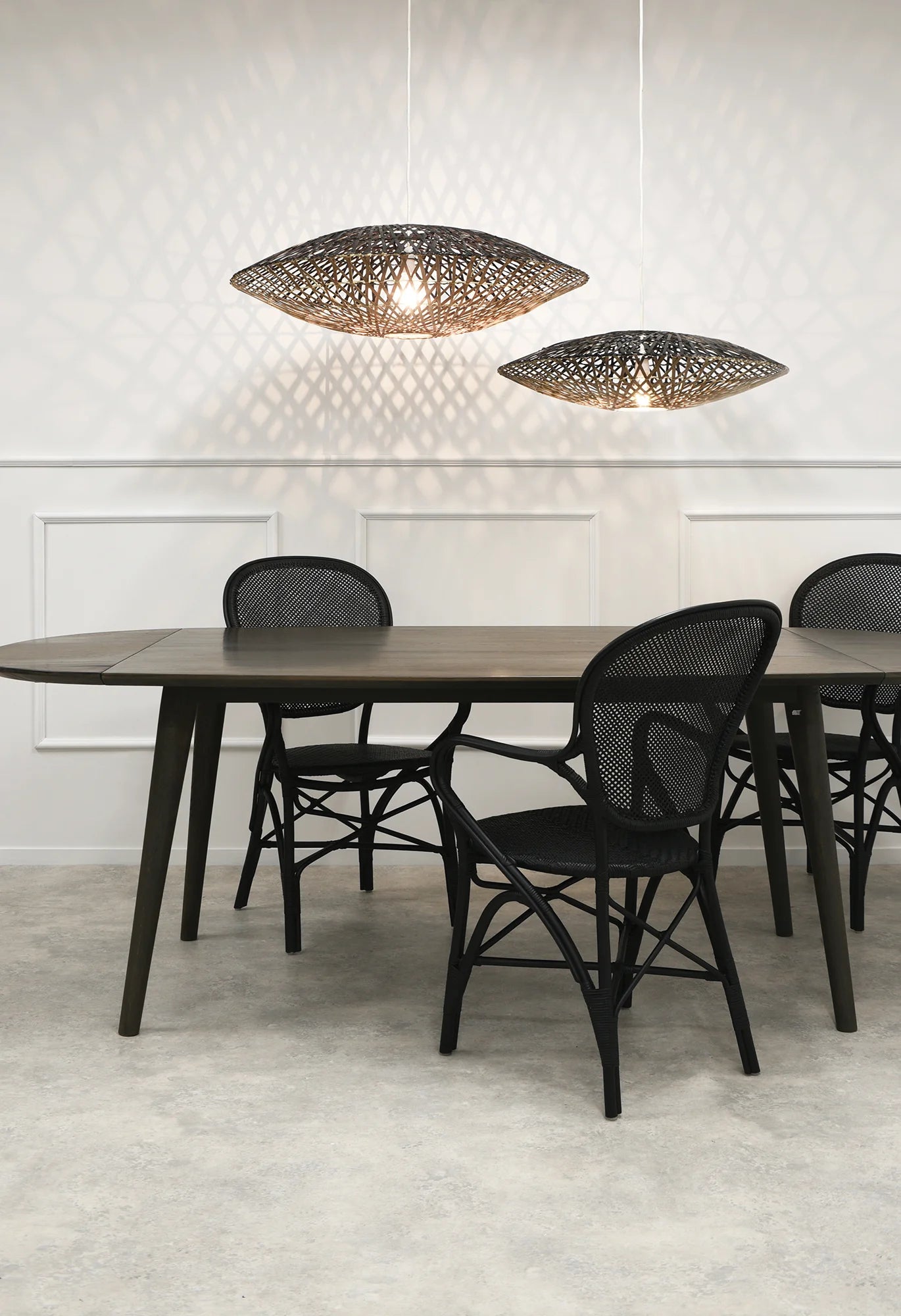 Diamond Weave Lightshade - Natural and Black