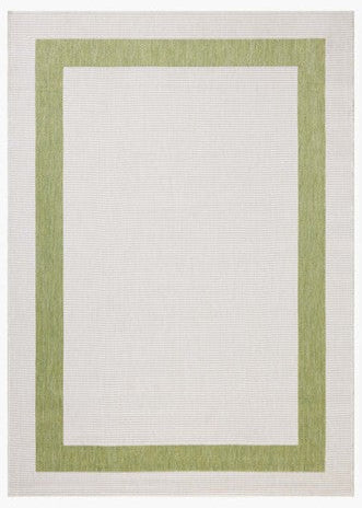 Border Outdoor Rug - Ivory & Green