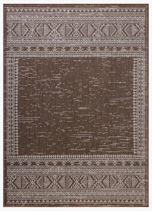 Aztec Outdoor Rug - Coffee & Dove