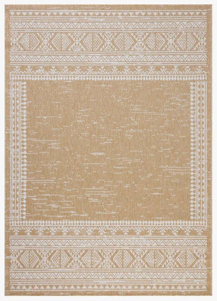 Aztec Outdoor Rug - Ivory & Wheat