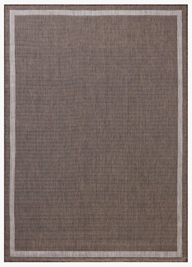 Border Outdoor Rug - Coffee & Dove