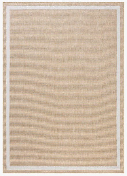 Border Outdoor Rug - Ivory & Wheat