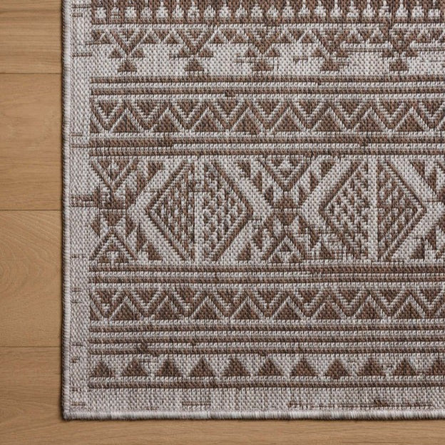 Aztec Outdoor Rug - Coffee & Dove