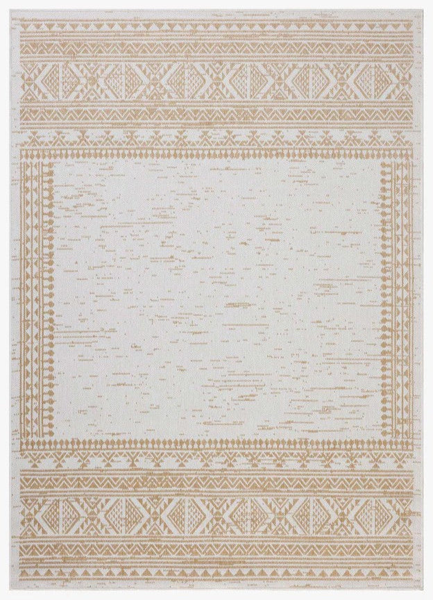 Aztec Outdoor Rug - Ivory & Wheat