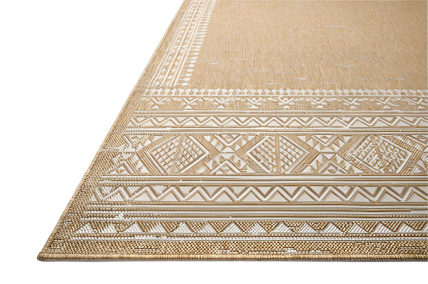 Aztec Outdoor Rug - Ivory & Wheat