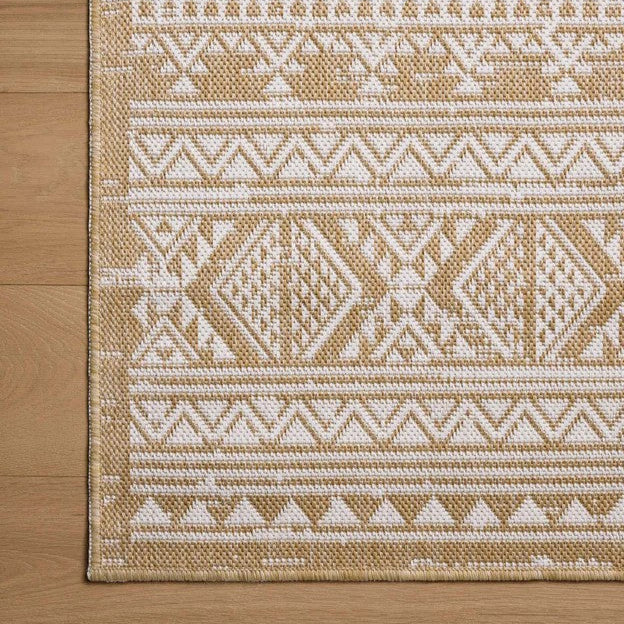 Aztec Outdoor Rug - Ivory & Wheat