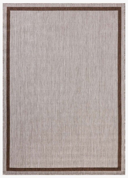 Border Outdoor Rug - Coffee & Dove
