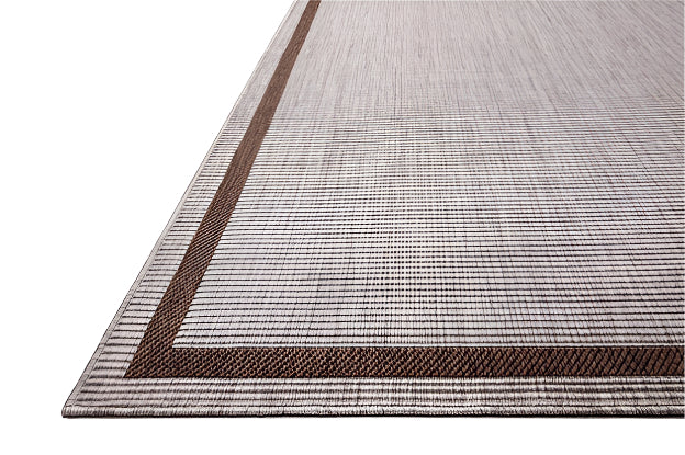 Border Outdoor Rug - Coffee & Dove