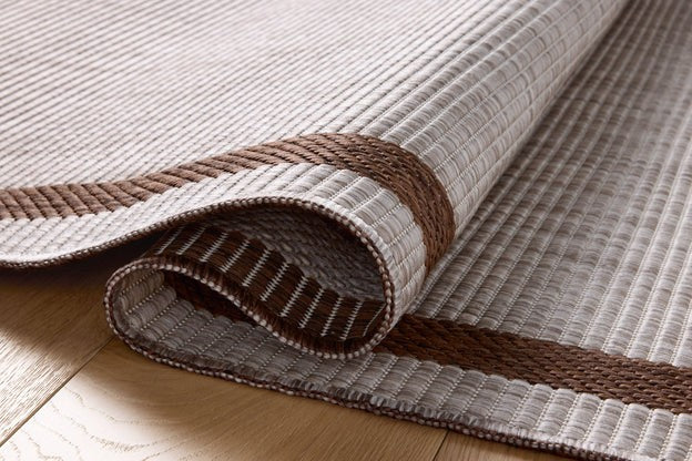 Border Outdoor Rug - Coffee & Dove