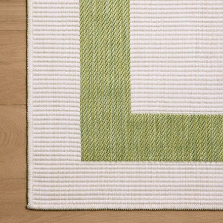 Border Outdoor Rug - Ivory & Green
