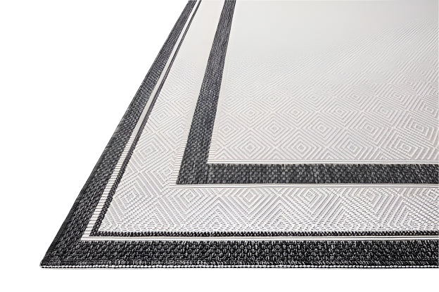 Borders Outdoor Rug - Ivory & Onyx