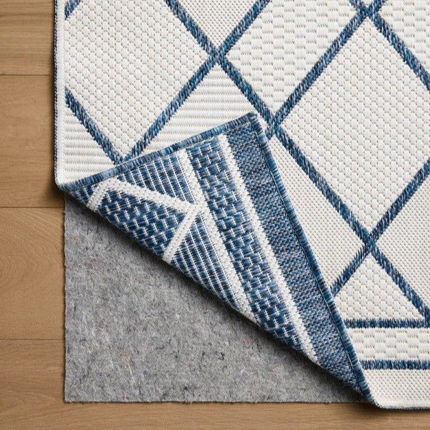 Diamonds Outdoor Rug - Ivory  & Denim