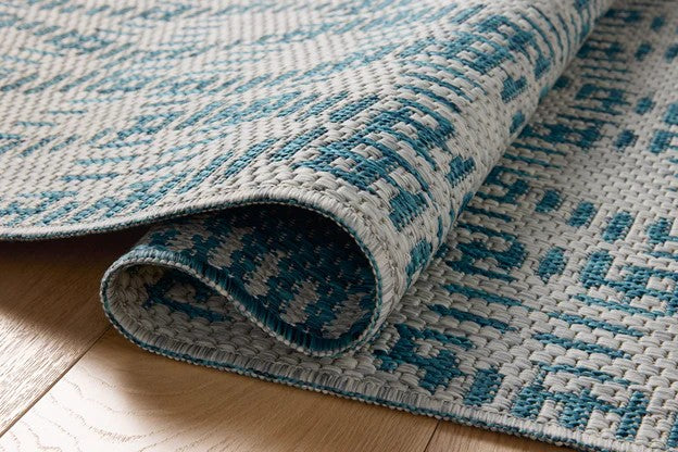 Mosaic Outdoor Rug - Teal & Fog
