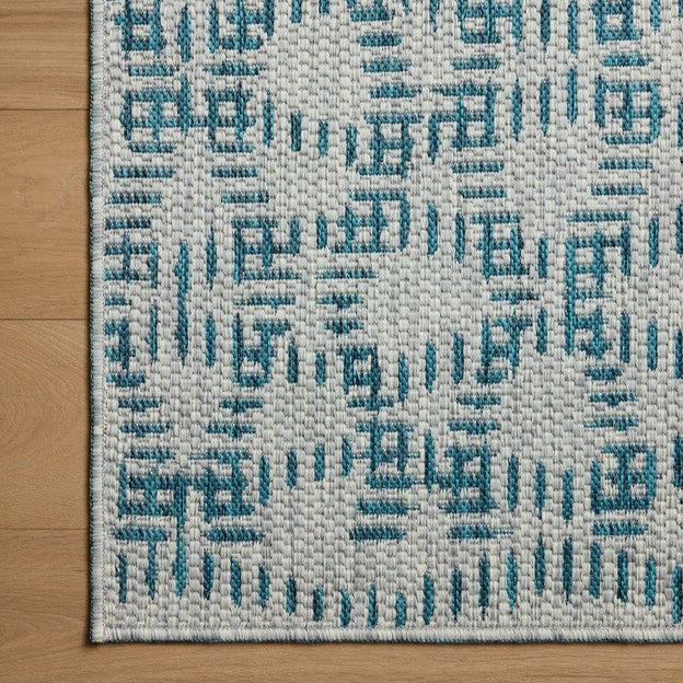 Mosaic Outdoor Rug - Teal & Fog