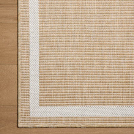 Border Outdoor Rug - Ivory & Wheat