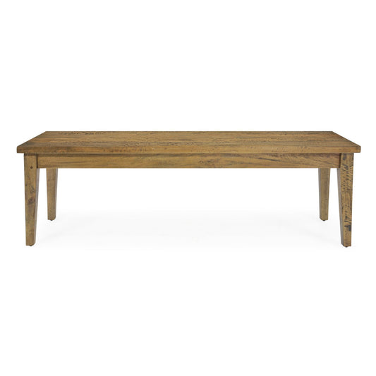 Wooden bench seat on a white background
