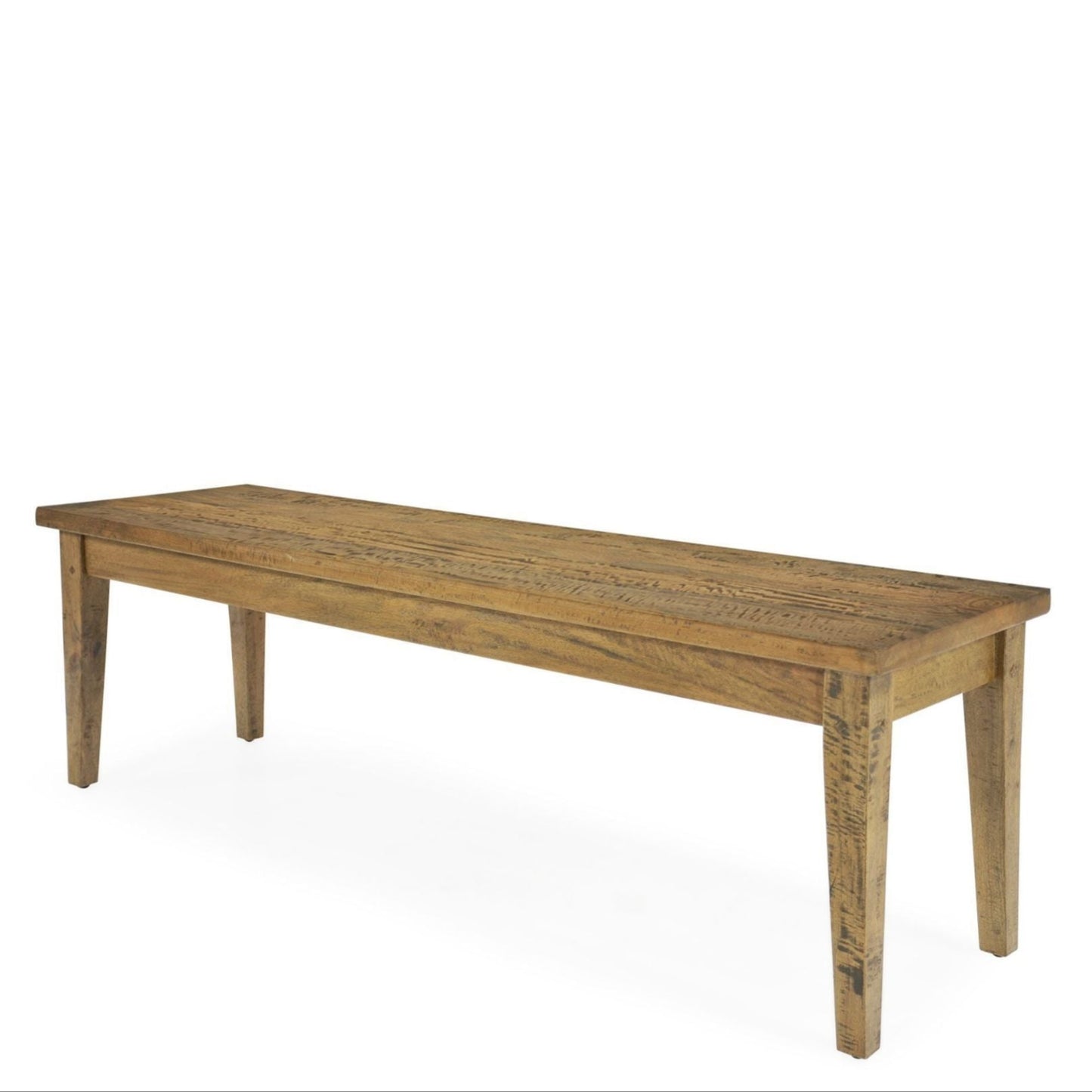 Wooden bench on a white background