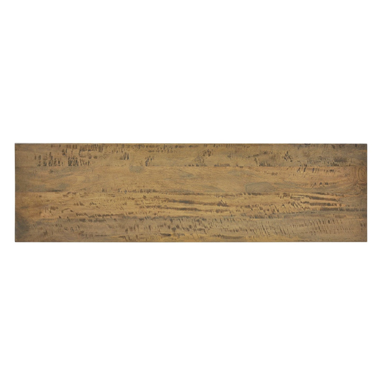 Wooden bench seat with a natural finish on a white background