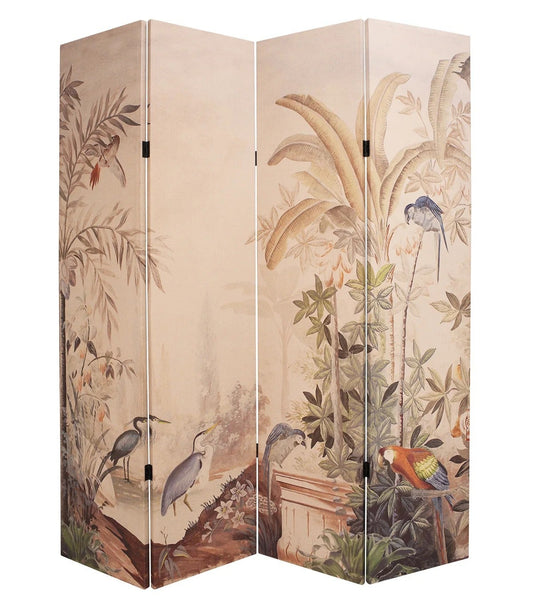 Folding Screen/Wall Art - Exotic Bird Garden