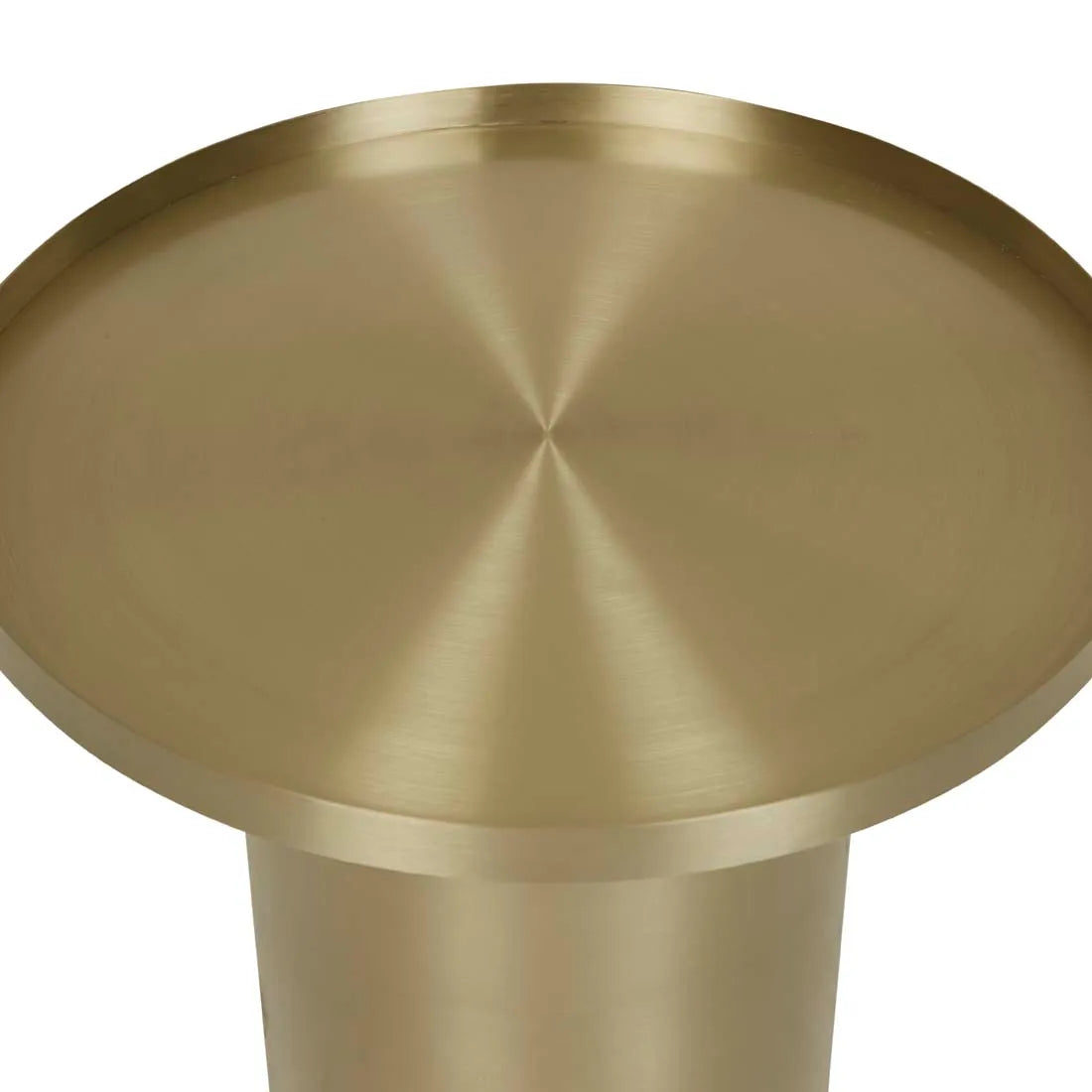 Elle Pedestal Lip Side Table - Brushed Gold