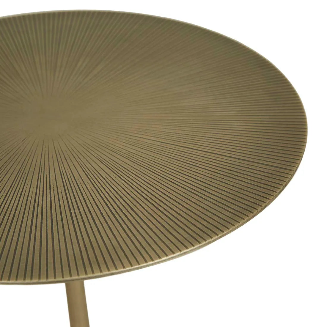 Verona Pillar Side Table - Latte + Antique Brass