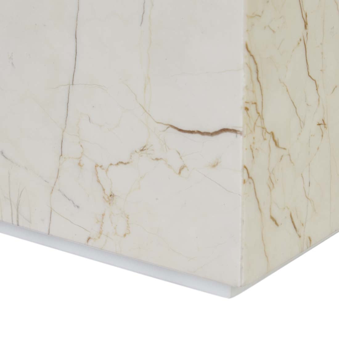 Elle Block Square Side Table - Brown Vein Marble